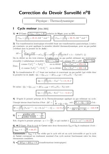 Correction du Devoir Surveillé n 8 - s.o.s.Ryko