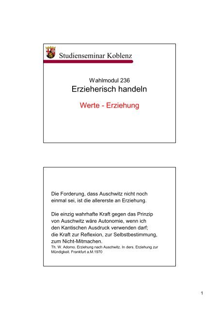 Erzieherisch handeln