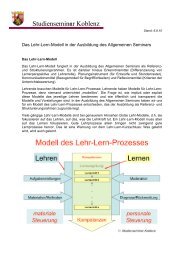 Das Lehr-Lern-Modell in der Ausbildung