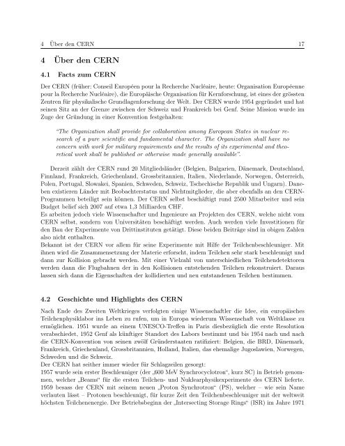 Handout zum CERN-Besuch vom 10. Oktober ... - studienstiftung.ch