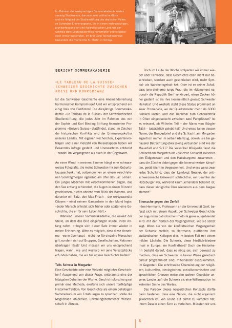 Jahresbericht 2012 (pdf) - Schweizerische Studienstiftung