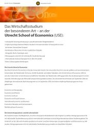 an der Utrecht School of Economics - Studieren in Holland