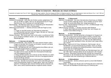 Methoden der Arbeit mit Bildern - Studienseminar.info