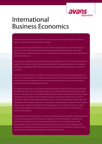 International Business Economics - Studieren in Holland