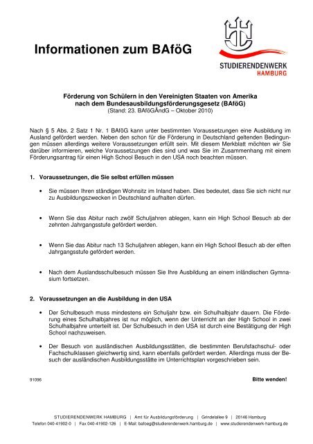 Info-Blatt zu Â§ 5 Abs. 2 Satz 1 Nr. 1 BAfÃ¶G _SchÃ¼ler