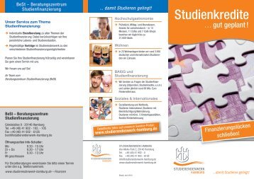 Flyer Studienkredite - Studierendenwerk Hamburg