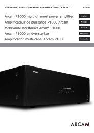 Arcam P1000 multi-channel power amplifier ... - Studio 22