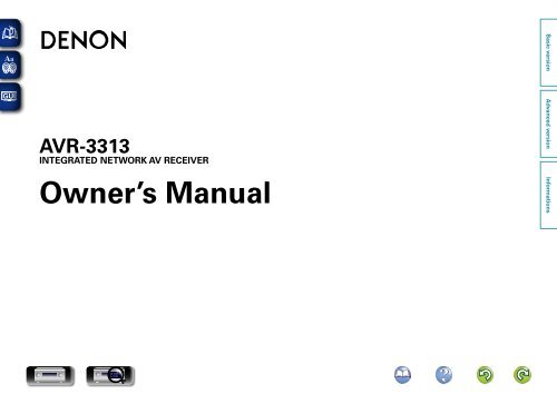 Denon AVR-3313 Manual - Audio Products Australia