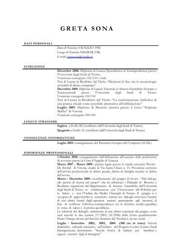 Curriculum Vitae - Studio Legale Picotti