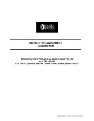 INSTRUCTOR AGREEMENT INSTRUCTOR - Studio Pilates