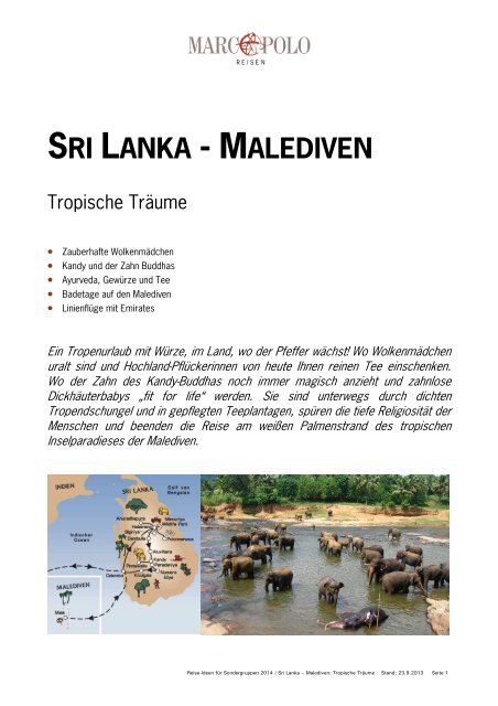 Sri Lanka - Malediven - Studiosus Reisen München GmbH