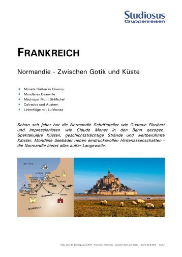 Frankreich / Normandie - Studiosus Reisen MÃ¼nchen GmbH