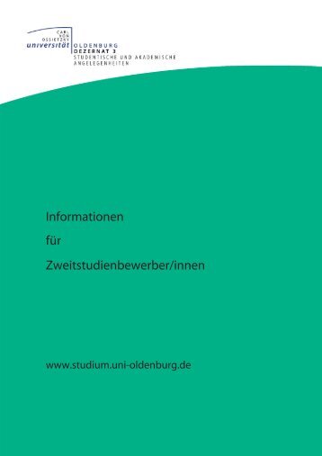 Zweitstudienbewerbung [pdf] - Studium - UniversitÃ¤t Oldenburg