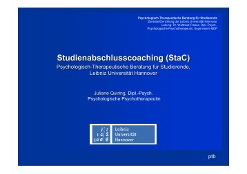 Studienabschlusscoaching (StaC) - Studium