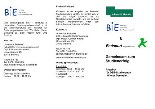 2_ Flyer BIE Endspurt - Studium