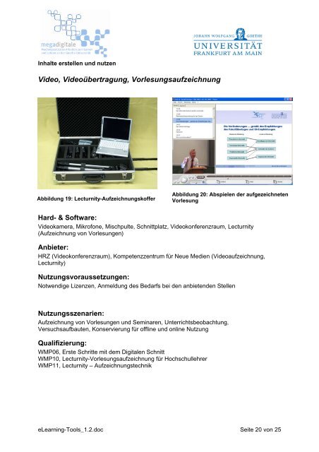 eLearning-Tools Goethe-UniversitÃ¤t Frankfurt 1.2 - studiumdigitale ...