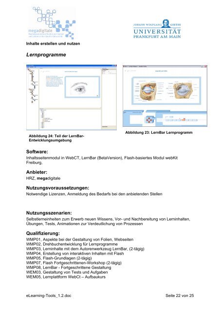 eLearning-Tools Goethe-UniversitÃ¤t Frankfurt 1.2 - studiumdigitale ...