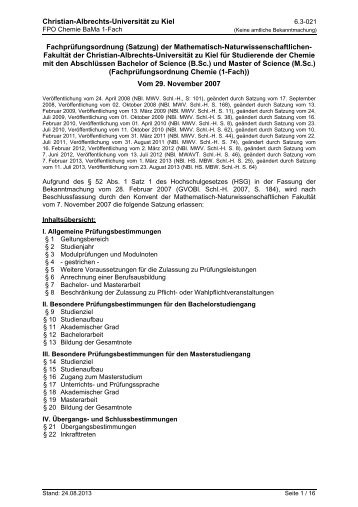 Prüfungsordnung - Christian-Albrechts-Universität zu Kiel