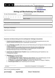 Beurlaubung - Studierendenservice - Christian-Albrechts-Universität ...