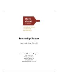 Internship Report - UW Study Abroad