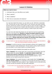 Open lesson 8: Diabetes worksheet - Lesson 1