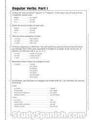 Ap Spanish Study Sheet Stem Changing Verbs