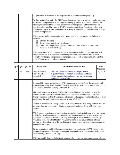 Core Questions (GSR Part 1 and GS-R-3) Primary Module ... - STUK