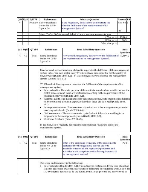 Core Questions (GSR Part 1 and GS-R-3) Primary Module ... - STUK