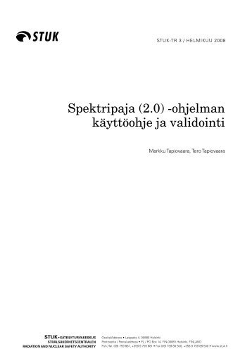 Spektripaja (2.0) -ohjelman käyttöohje ja validointi - STUK