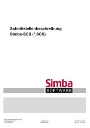 Schnittstellenbeschreibung - SIMBA SCS