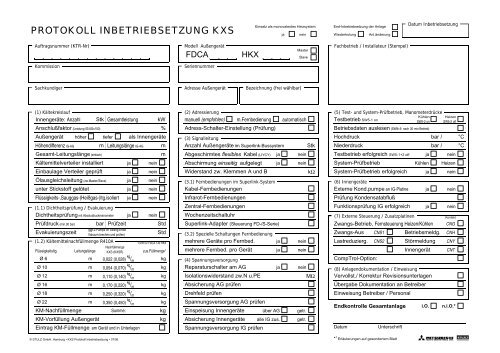 KXS Protokoll Inbetriebsetzung - Stulz GmbH