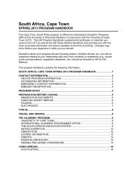 South Africa, Cape Town - UW Study Abroad - University of ...