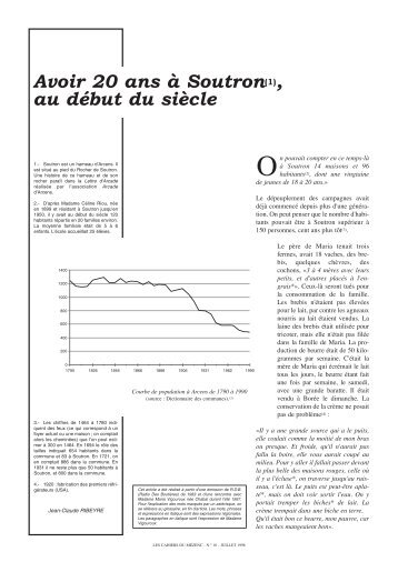 Avoir 20 ans à Soutron(1) - Les Cahiers du Mézenc