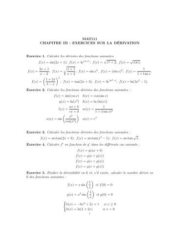 Exos deuxieme chapitre mat111 - DLST