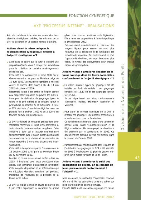 (DNF) - rapport d'activitÃ© 2002 - Portail environnement de Wallonie