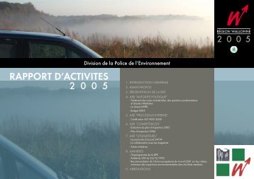 RappoRt d'activitÃ©s 2005 - Portail environnement de Wallonie