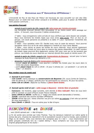 Bienvenue aux 2e Rencontres UPPAdanse - Université de Pau et ...