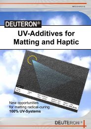 UV-Additives for Matting and Haptic - Deuteron GmbH