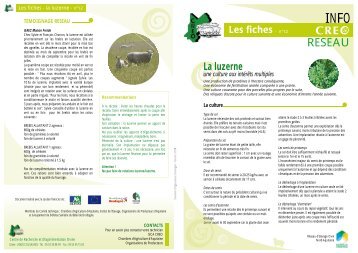 La luzerne, une cultures aux intÃ©rÃªts multiples - Chambre d ...