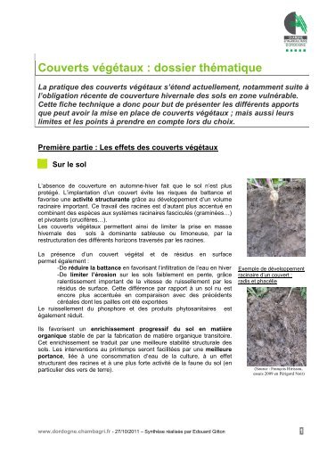Couverts vÃ©gÃ©taux - Chambre d'Agriculture de la Dordogne