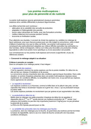 Les prairies multi-espÃ¨ces - Chambre d'Agriculture de la Dordogne