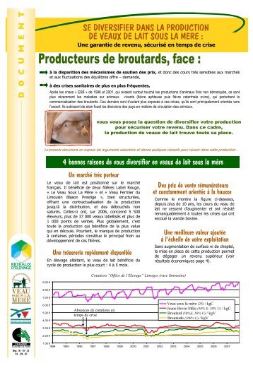 se diversifier dans la production de veaux de lait sous la mere