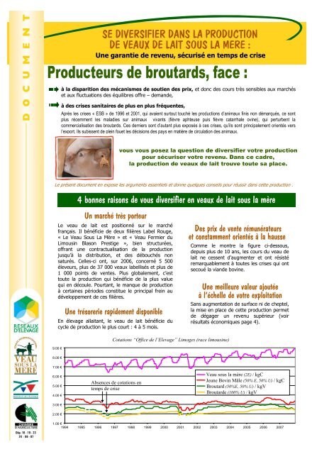 se diversifier dans la production de veaux de lait sous la mere