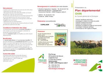 Plan dÃ©partemental OVIN - Chambre d'Agriculture de la Dordogne