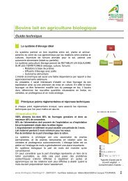 Bovins lait en agriculture biologique - Chambre d'Agriculture de la ...