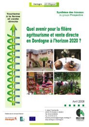 Quel avenir pour la filiÃ¨re agritourisme et vente directe en Dordogne ...