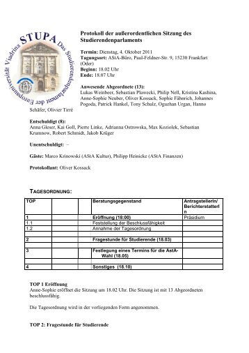 Protokoll der auÃerordentlichen StuPa-Sitzung_4.10.11