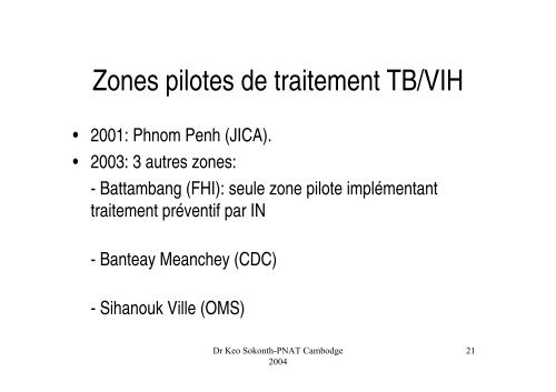 Lutte anti-tuberculeuse au Cambodge - IFMT