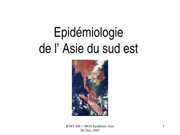 EpidÃ©miologie Asie du sud est - Institut de la francophonie pour la ...