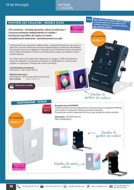 Catalogue CollÃ¨ge Physique 2013-2014 - sordalab